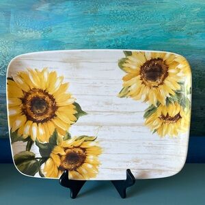 Large Serving Platter with Big Beautiful Sunflowers by Certified International